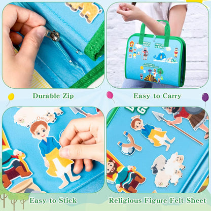 Educational Felt Busy Book Kids Montessori Toys Felt Sensory Books Felt Activity Busy Book Bible Story Toys for Kids